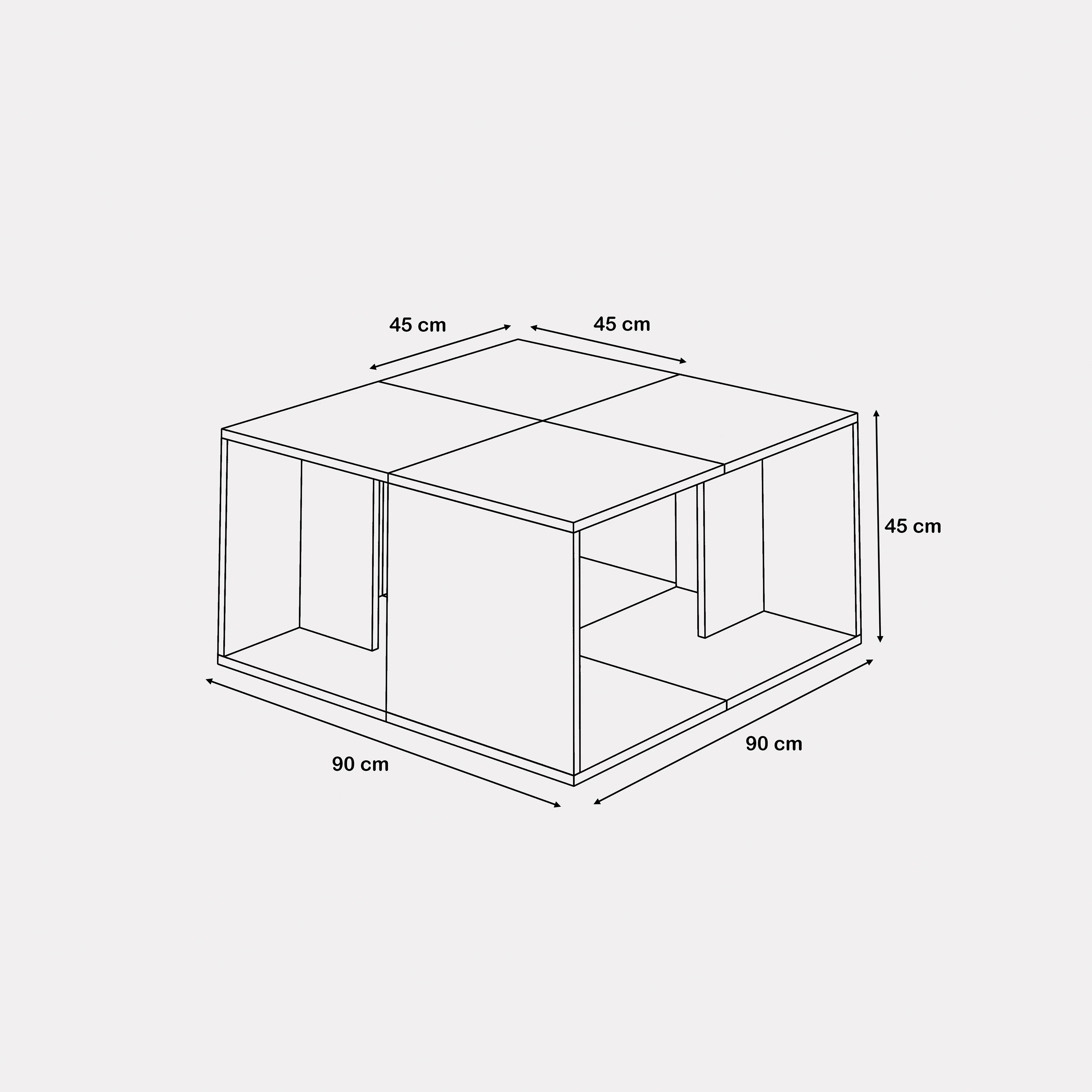 ترابيزة قهوة 90×90سم- ZAF96 - Image 3