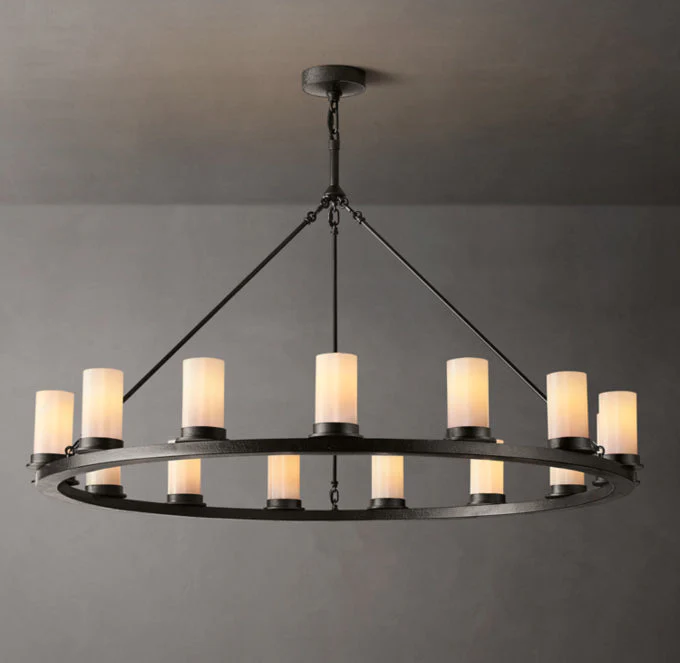 Ondra Circular Opal Glass Pendant Light 48" - Image 2