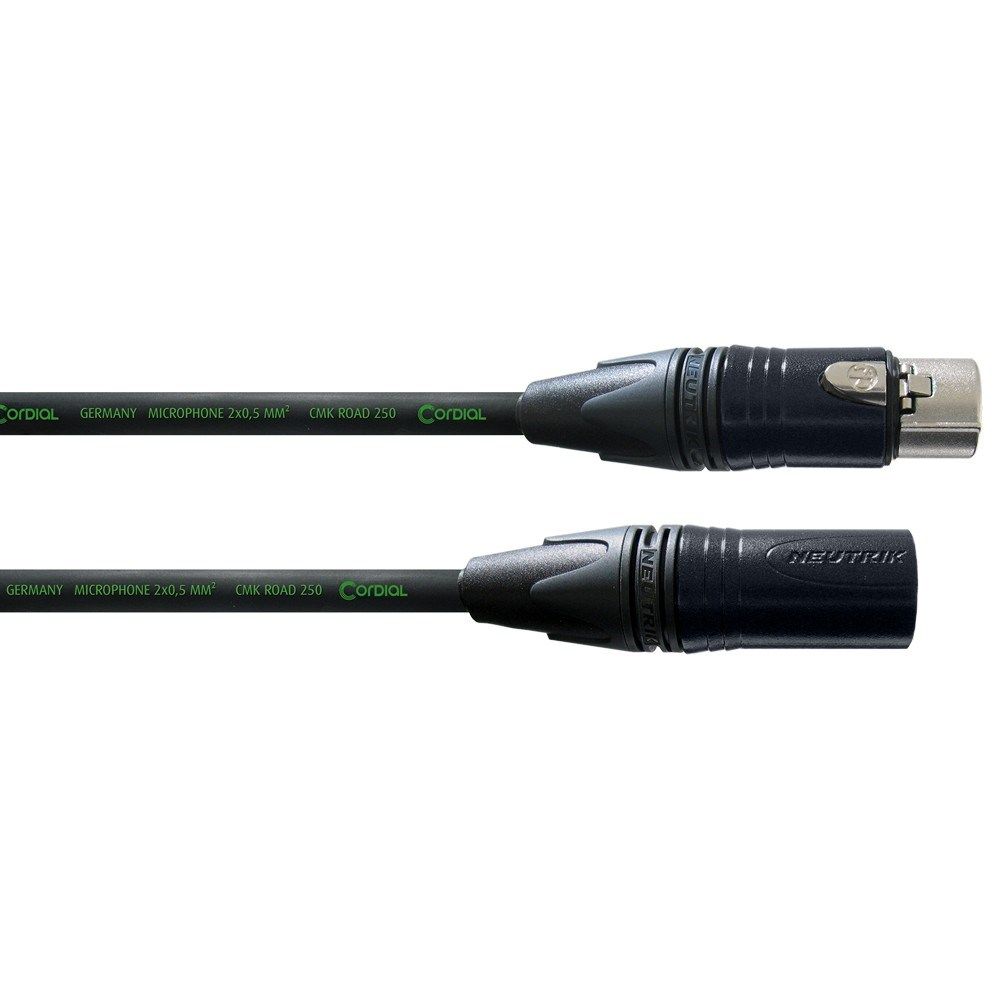 Cordial Peak CMK-ROAD 250 NEUTRIK XLR Female Black to XLR Male Black Cable (5m) - Image 1