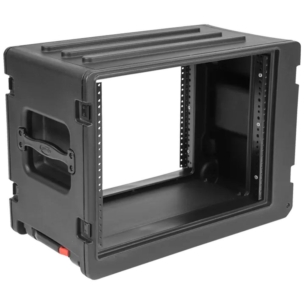SKB 1SKB-R8SW Roto-Moulded 8U Shallow Rack Case w/Telescopic Handle and Wheels - Image 1