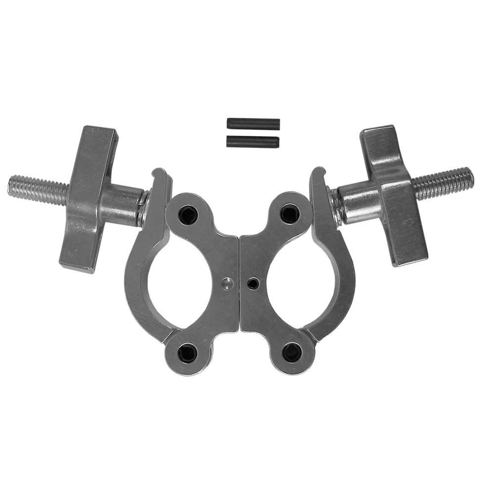 Event Lighting CLAMPDP50S Dual Swivel Pipe Clamp 38-51mm Tube (SWL: 300kg) (Silver) - Image 1
