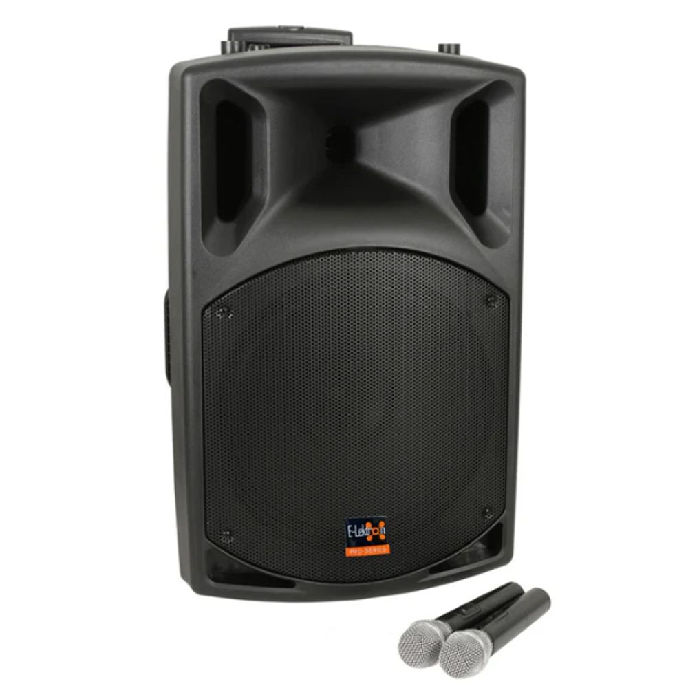 E-Lektron SL38-M 15" Portable Bluetooth TWS Speaker w/ 2 x UHF Wireless Microphones - Image 1