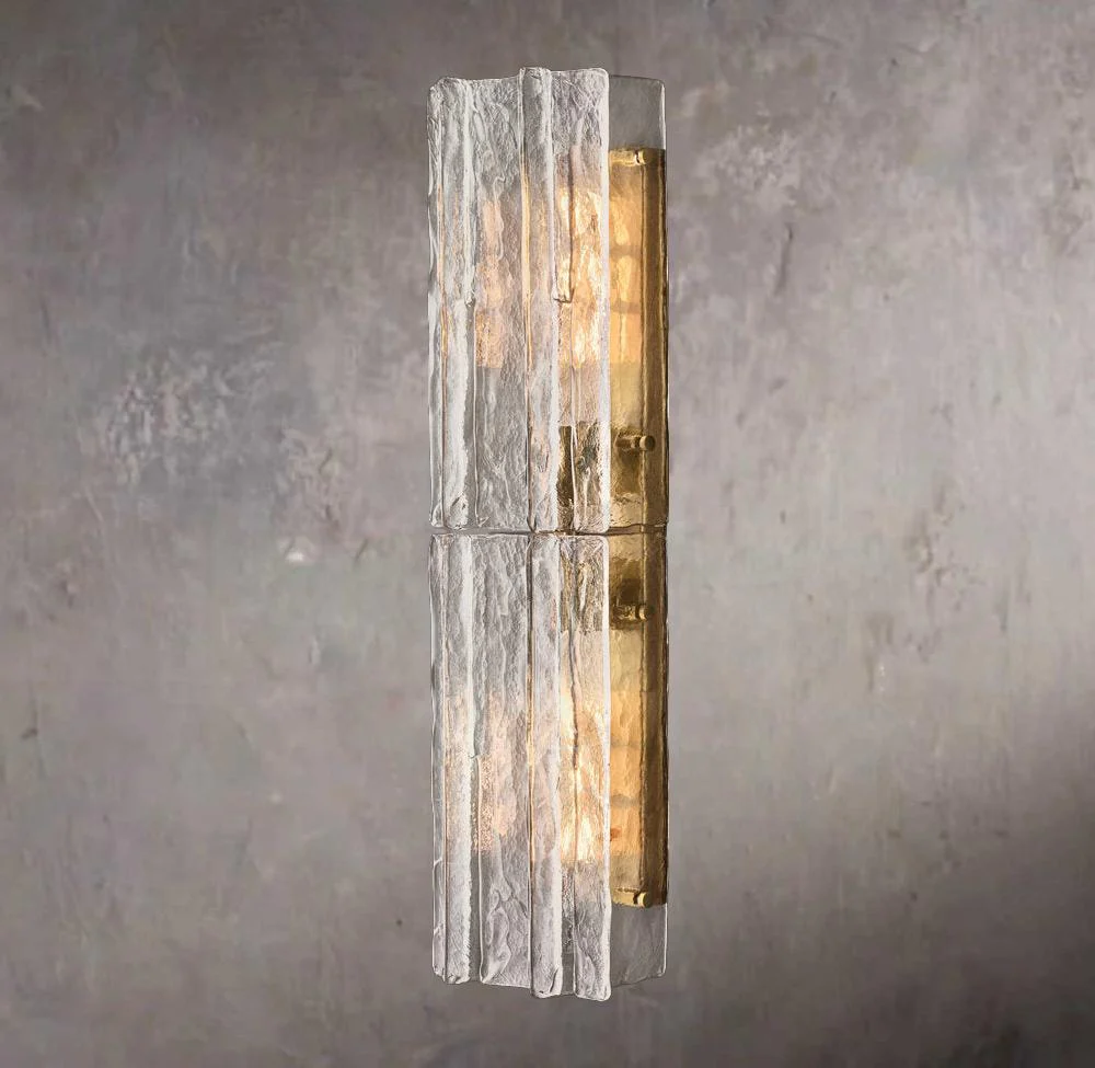 Grid Pattern Clear Glass Wall Sconce 30" - Image 1