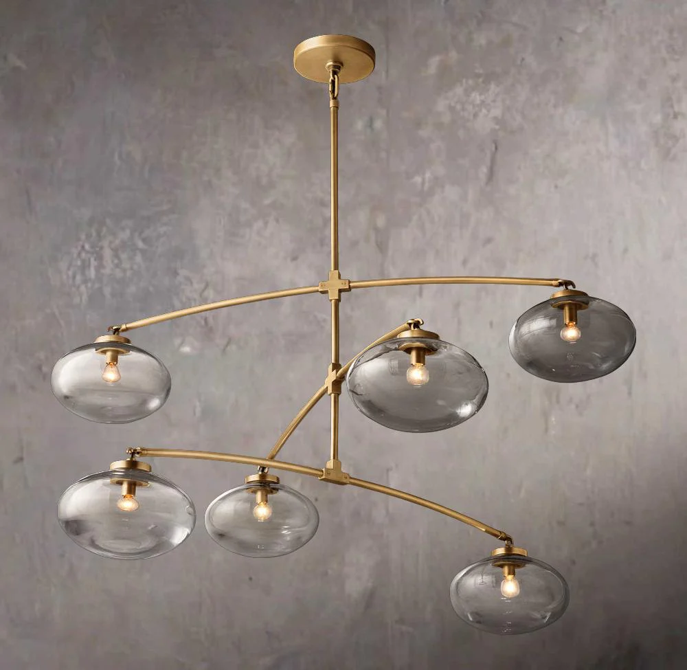 Cabretta Transparent Glass Mobile Round Chandelier