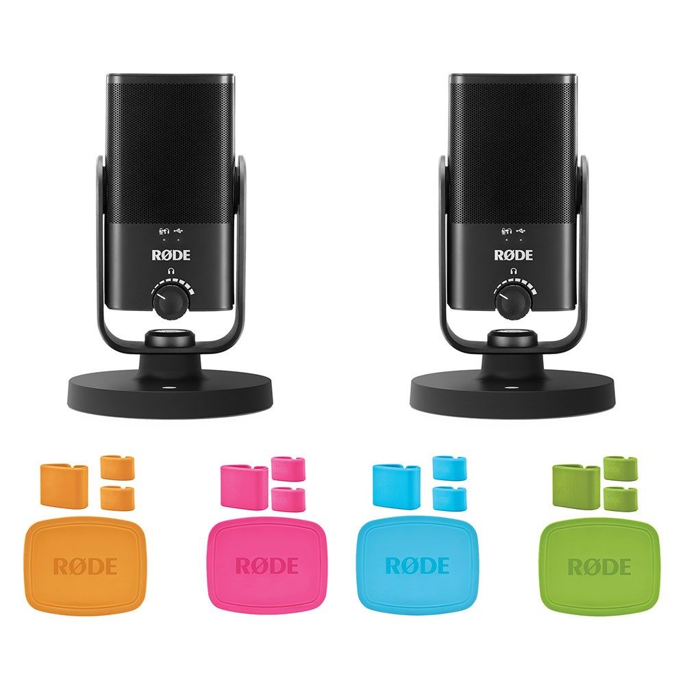 Rode NT-USB Mini Compact Studio Quality USB Mic Pack w/ 2 Mics & Free Coloured ID Caps - Image 1