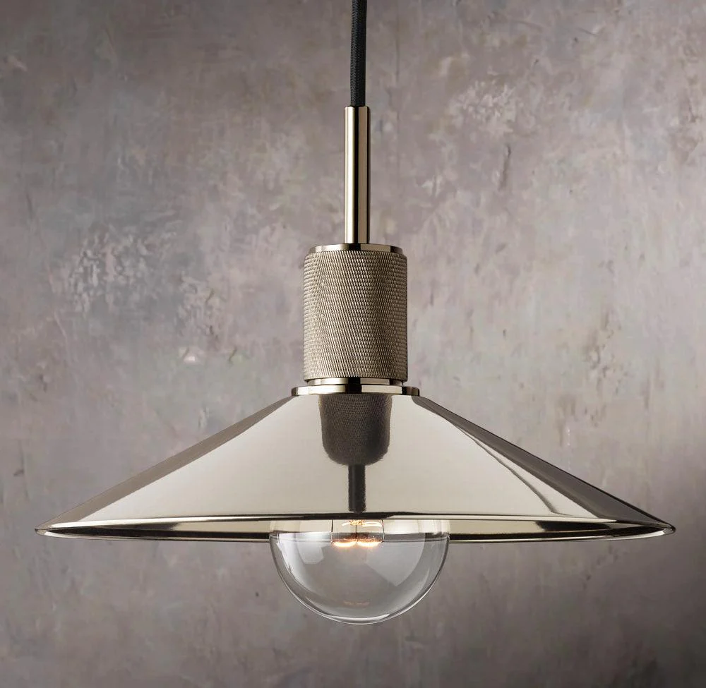 Industrial Metal Conical Shade Suspended Pendant Light - Image 2