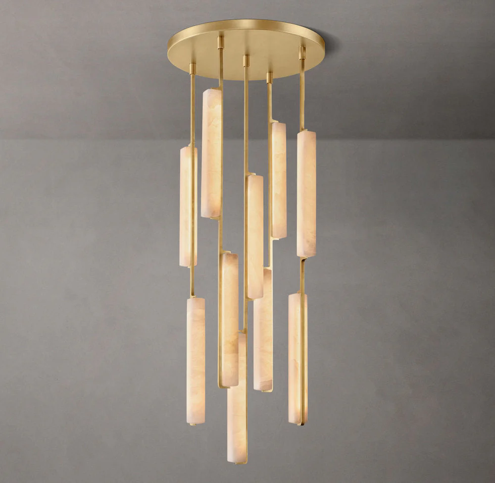Audubone Alabastery Round Chandelier 24" - Image 3