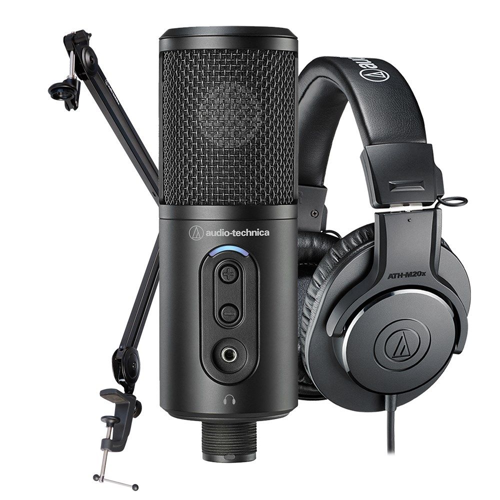 Audio Technica Content Creator Combo Pack w/ ATR2500x-USB, ATH-M20x & Boom Arm - Image 1