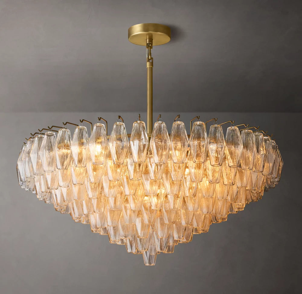 Chiaras Crystal Glass Layered Round Chandelier 37" - Image 3