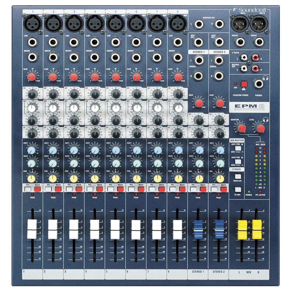 Soundcraft EPM8 8-Channel Analog Mixer - Image 1