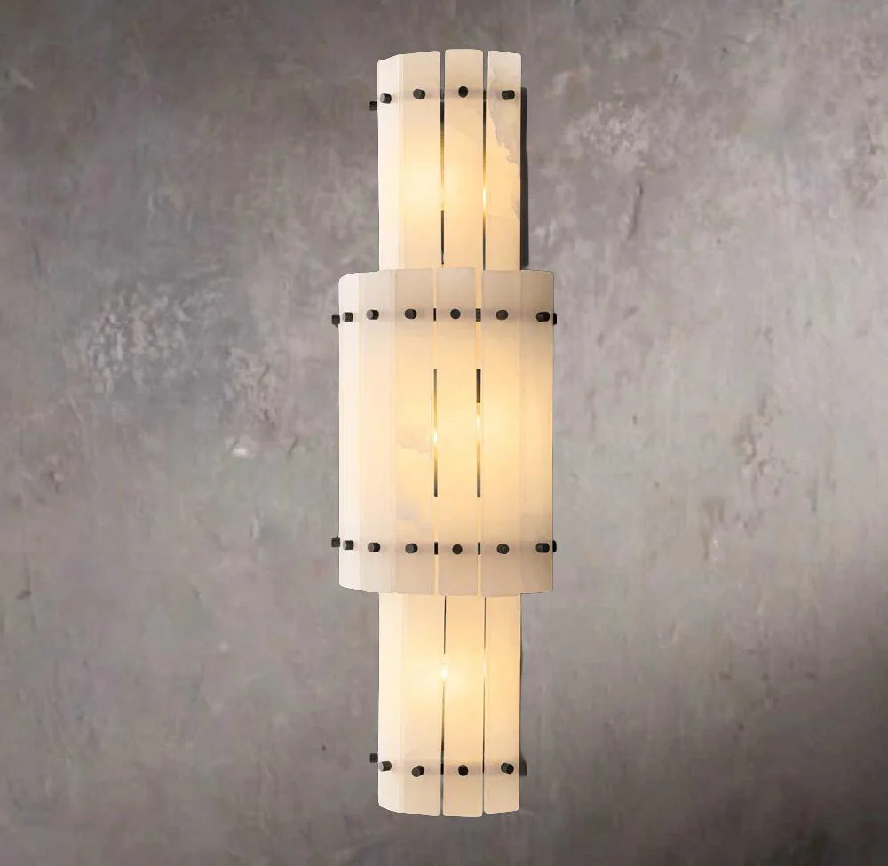 St. Marco Ivory Alabaster Grand Round Wall Sconce - Image 3