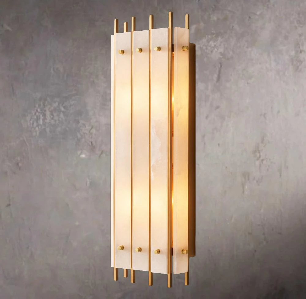 San Marcos Alabaster Grand Rectangular Wall Sconce - Image 1