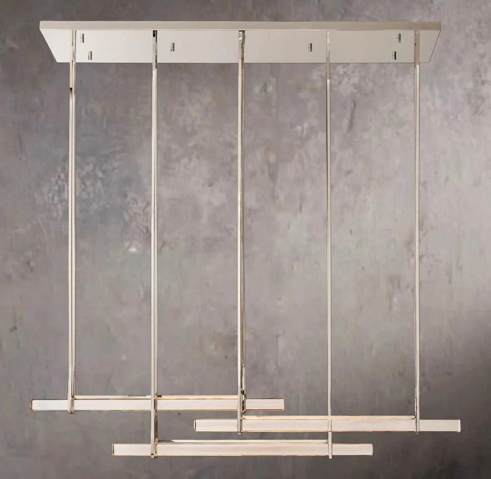 Audubon Crystalline Triple-Bar Linear Chandelier - Image 2