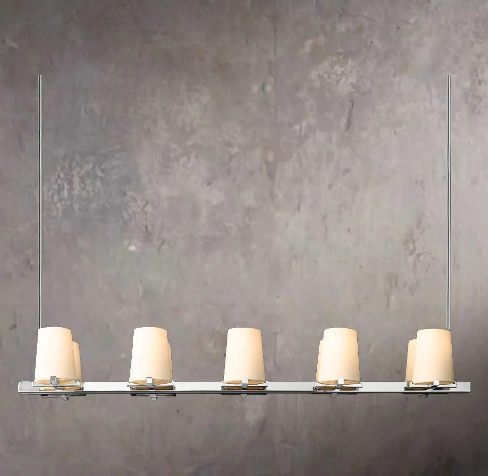Pauillac Textured Fabric Shade Linear Chandelier 49" - Image 2