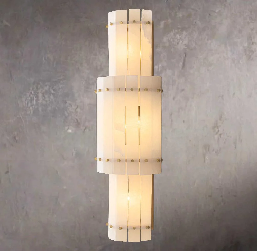 St. Marco Ivory Alabaster Grand Round Wall Sconce
