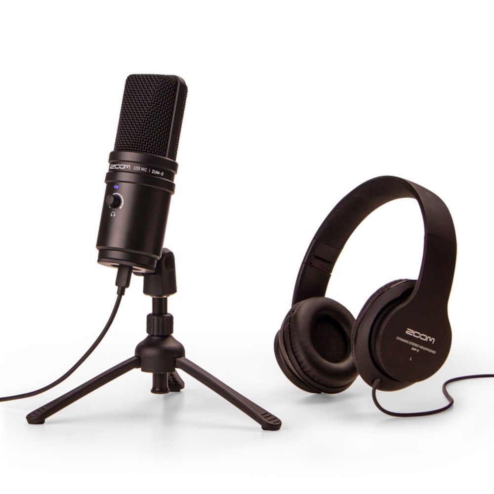 Zoom ZUM2 Podcasting Mic Pack w/ ZUM2 USB Mic, ZHP2 Headphones & Accessories - Image 1