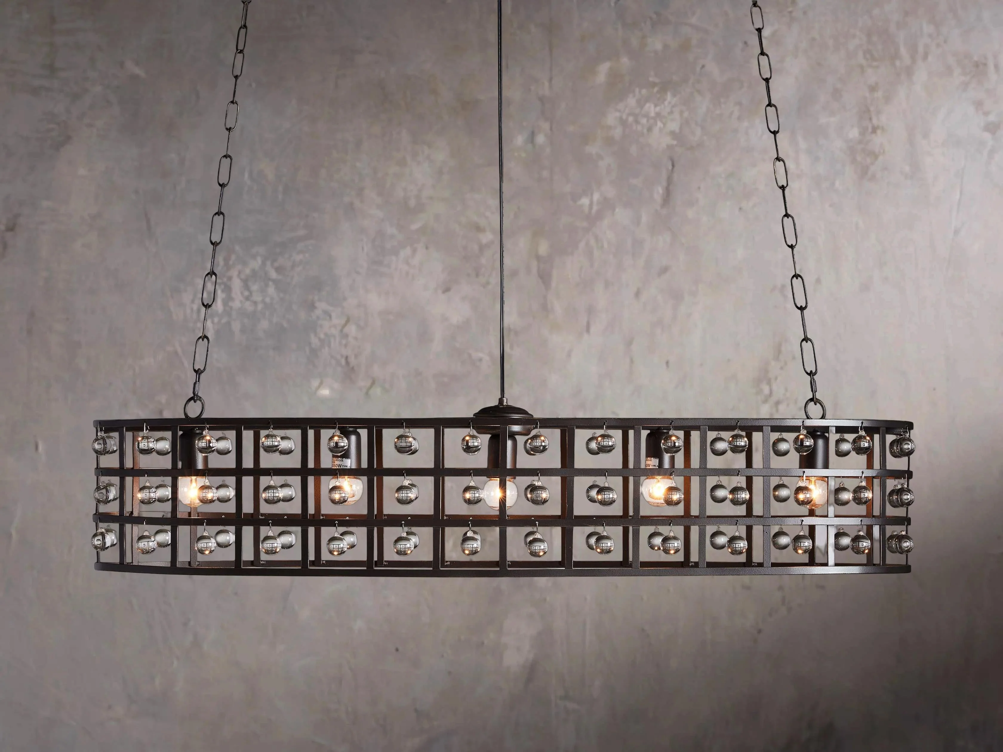 Elliptical Cage Hanging Pendant Lamp