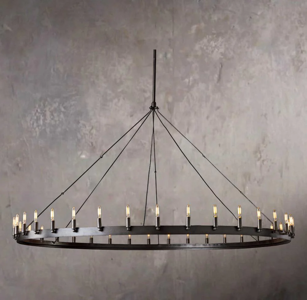 Camino Retro Edison Bulb Round Chandelier 73" - Image 1