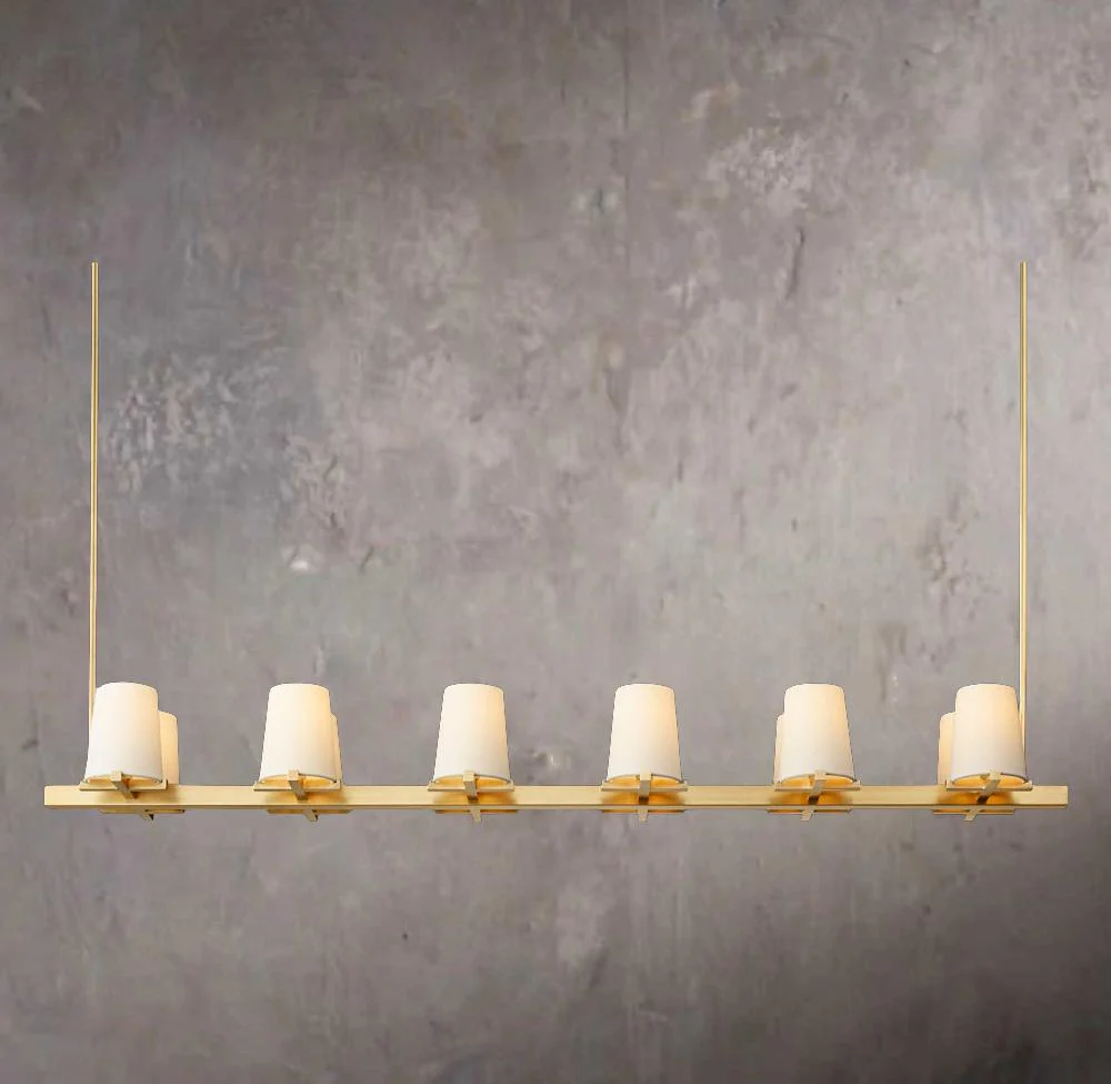 Pauillacs Textile Shade Linear Chandelier 60" - Image 1