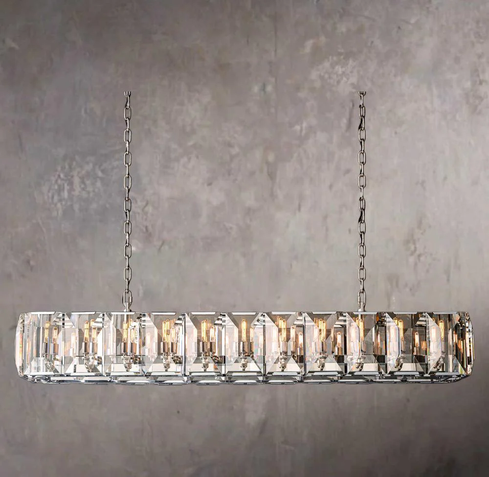 Harlowe Crystal Rectangular 74" Chandelier - Image 2