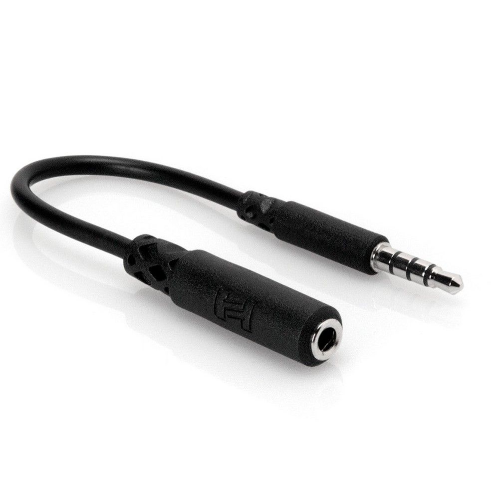 Hosa MHE158 Headphone Adapter 3.5 mm TRRS to Slim 3.5 mm TRRS - Image 1