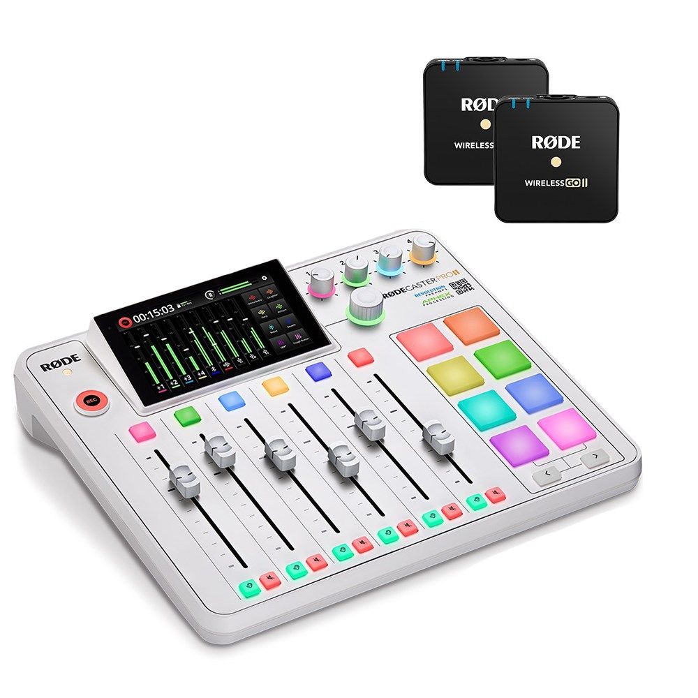 Rode RodeCaster Pro II Pack (White) w/ 2 x Wireless GO II TX Transmitter Units - Image 1