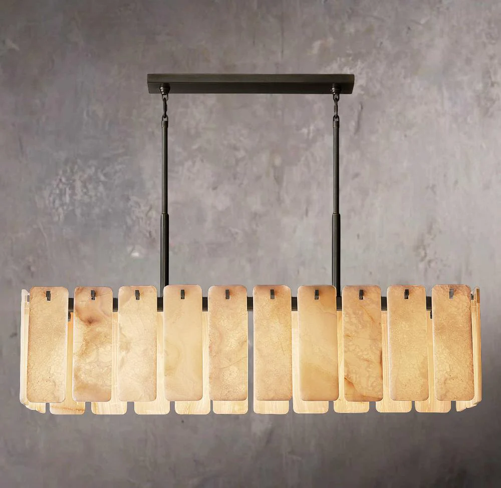 Calametta Black Onyx Rectangular Chandelier 60″