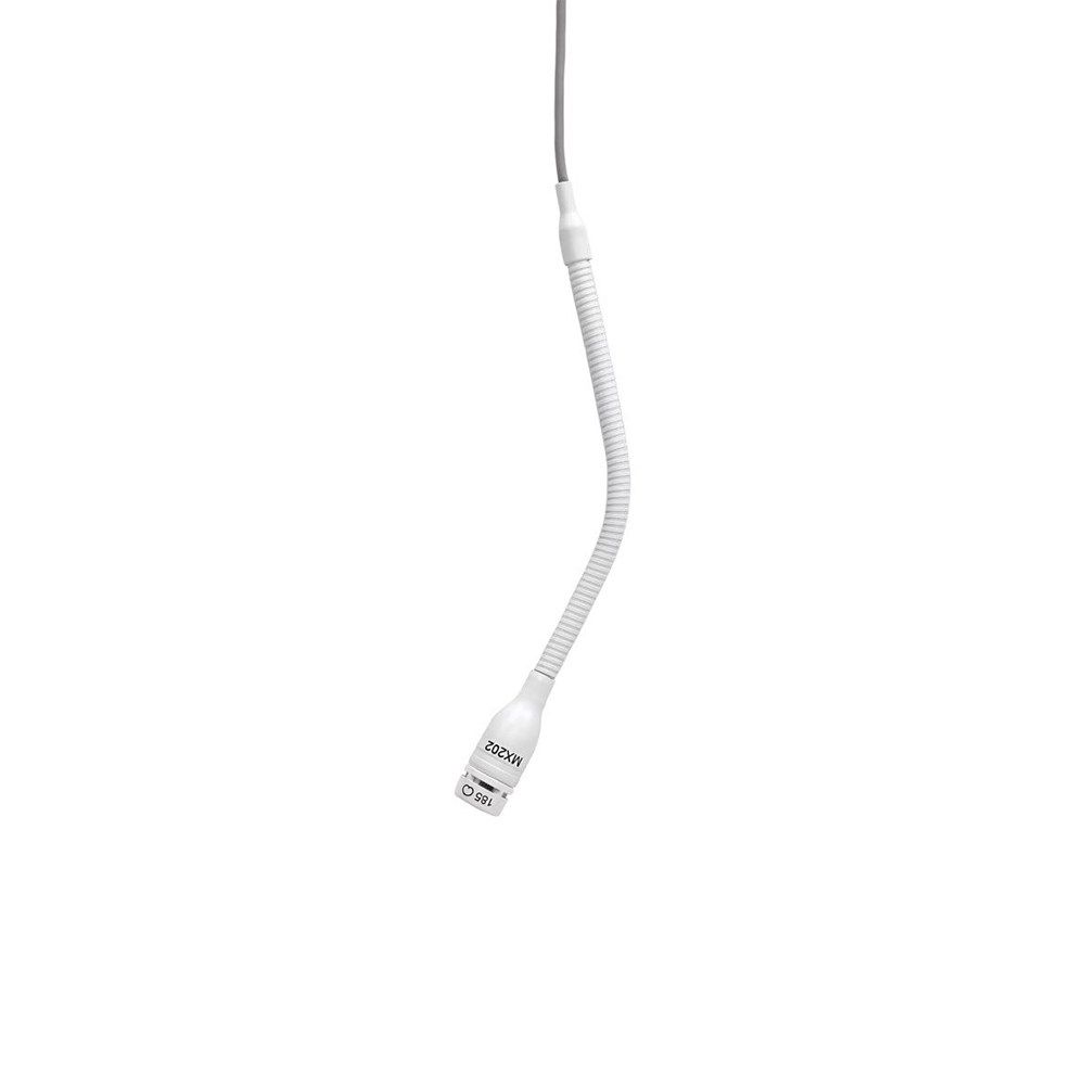 Shure MX202 A/MS Overhead Mini Shotgun Mic w/ Inline Preamp (White) - Image 1