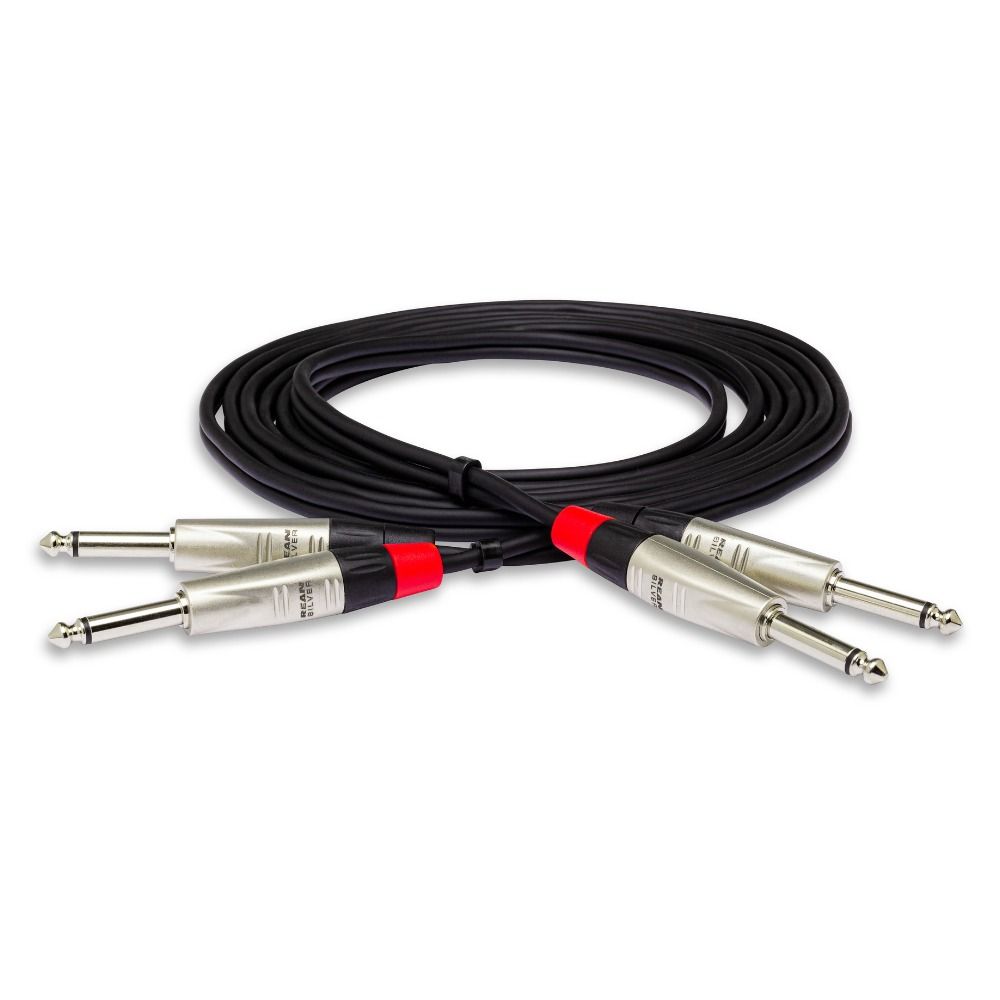 Hosa HPP020X2 Pro Stereo Interconnect Dual REAN 1/4 in TS to Same (20 ft) - Image 1