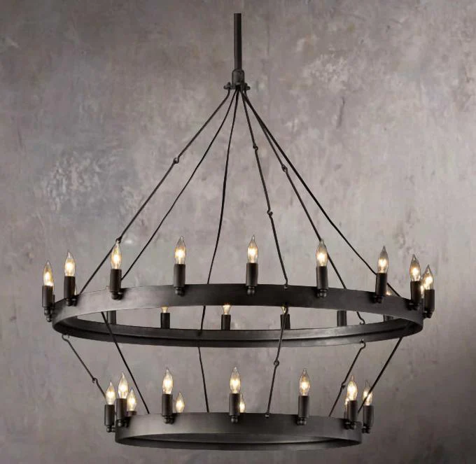 Camoni Retro Candelabra Two-Layer Chandelier 38" - Image 2