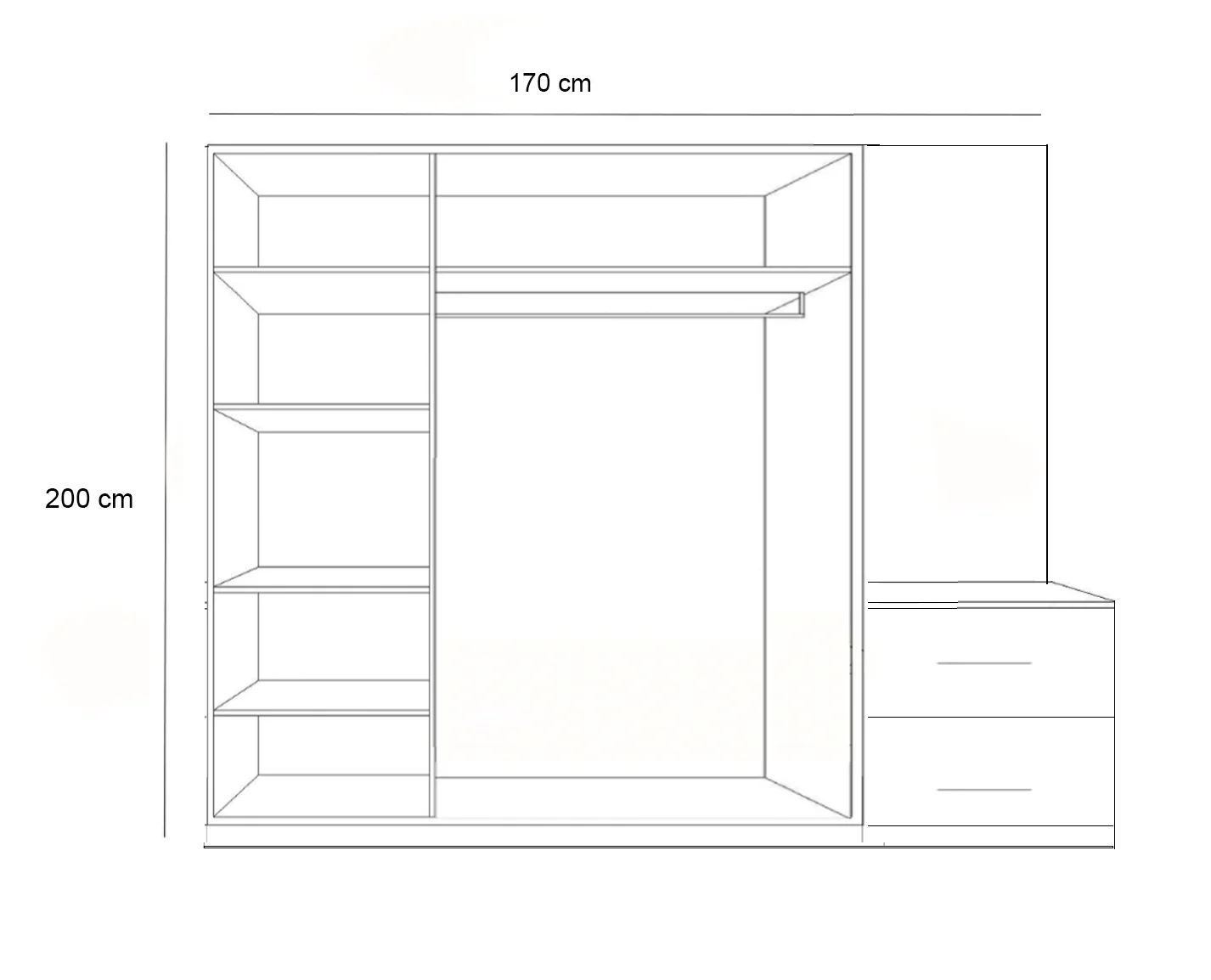 دولاب 170×200سم - WK102 - Image 3