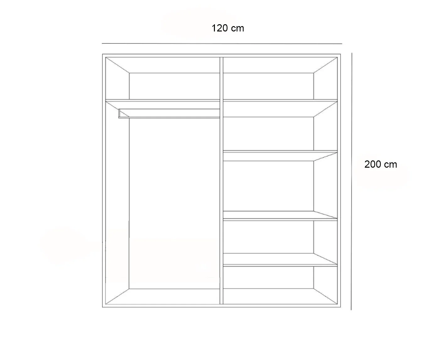 دولاب 200×120سم - ألوان متعددة - WK46 - Image 3