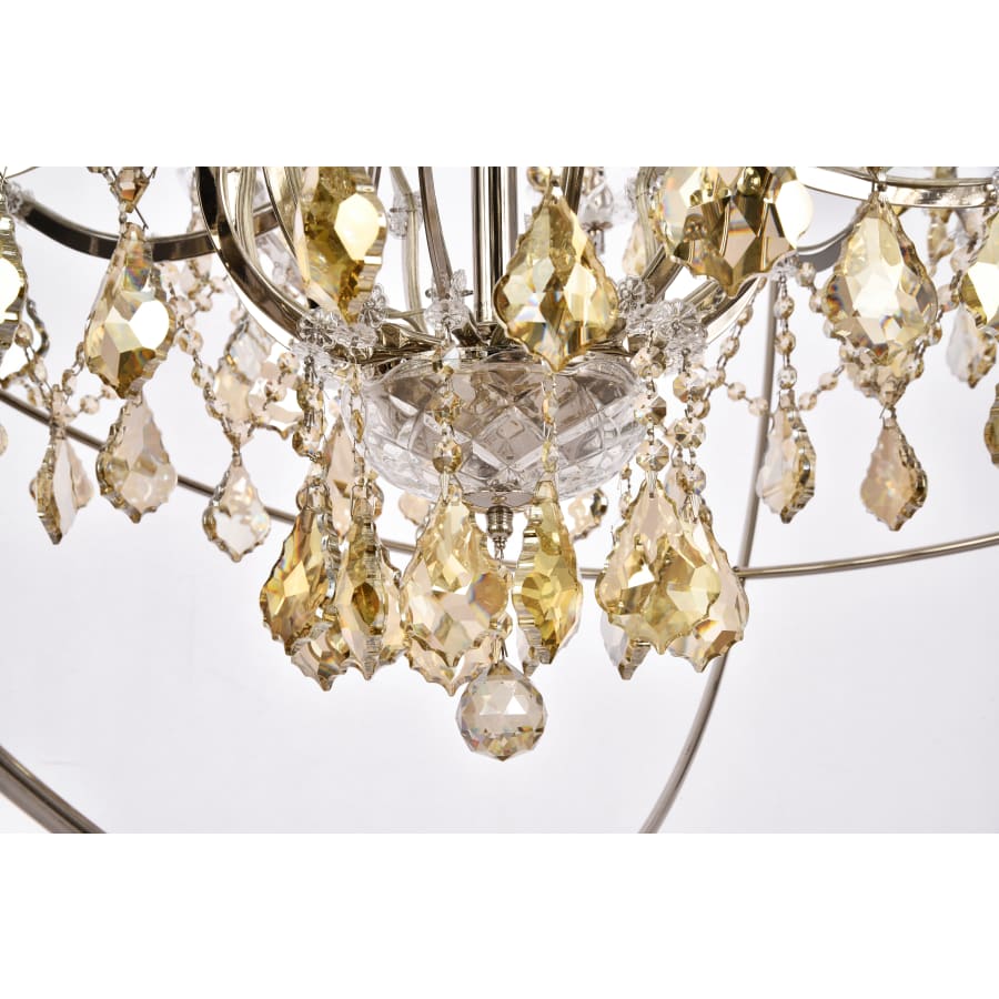 Elegant Lighting Geneva 25 Light 60" Wide Crystal Chandelier with Golden Teak Royal Cut Crystals - Image 3