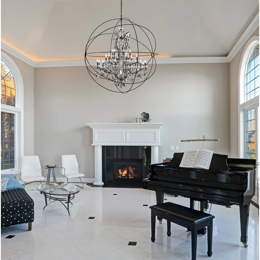 Elegant Lighting Geneva 25 Light 60" Wide Crystal Chandelier with Silver Shade Royal Cut Crystals - Image 2