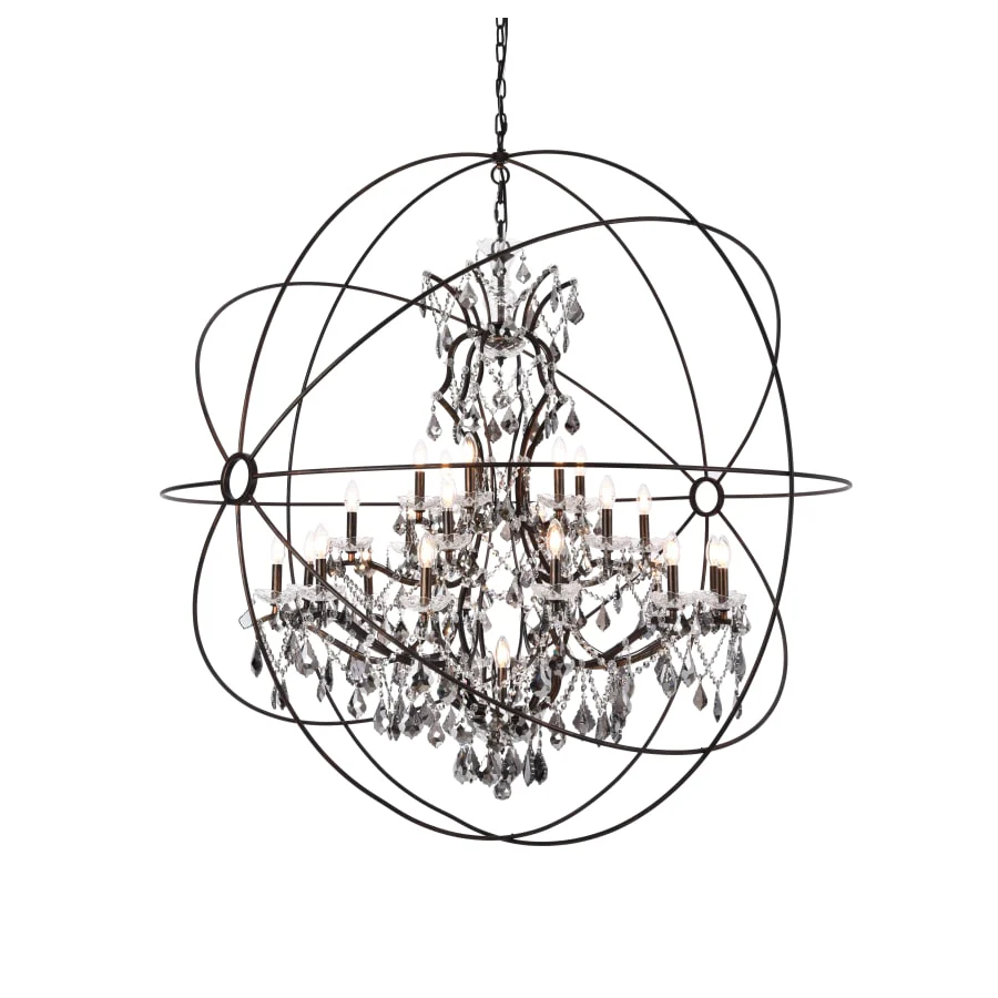 Elegant Lighting Geneva 25 Light 60" Wide Crystal Chandelier with Silver Shade Royal Cut Crystals - Image 1