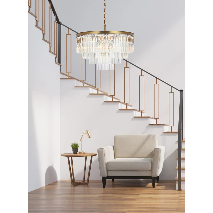 Elegant Lighting Sydney 17 Light 32" Wide Crystal Waterfall Chandelier - Image 3