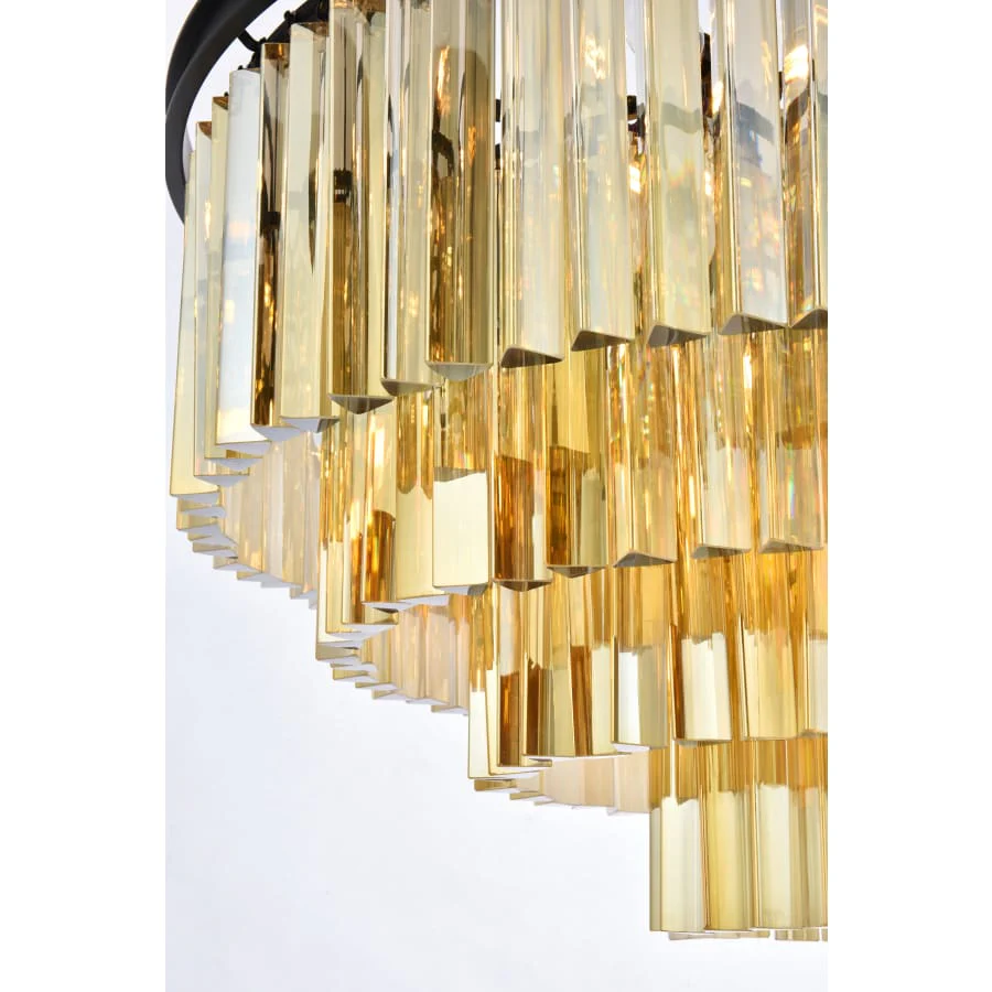 Elegant Lighting Sydney 17 Light 32" Wide Crystal Chandelier with Golden Teak Royal Cut Crystals - Image 3
