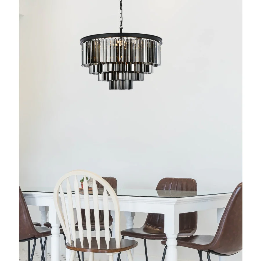 Elegant Lighting Sydney 17 Light 32" Wide Crystal Chandelier with Silver Shade Royal Cut Crystals - Image 2