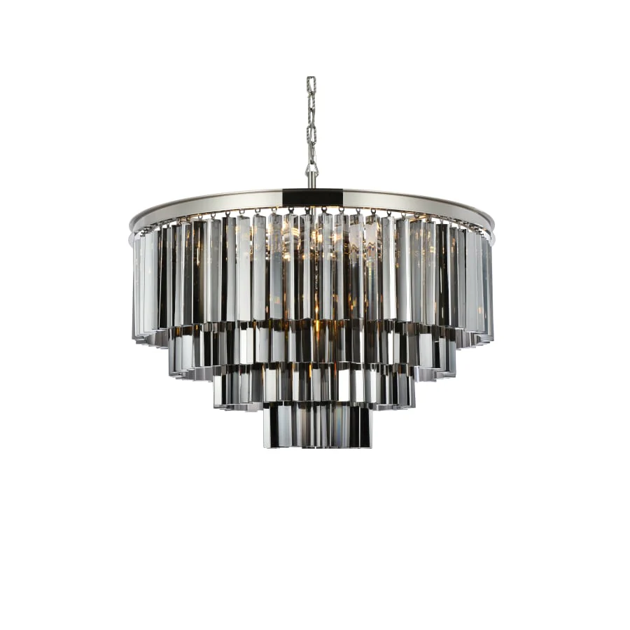 Elegant Lighting Sydney 17 Light 32″ Wide Crystal Chandelier with Silver Shade Royal Cut Crystals