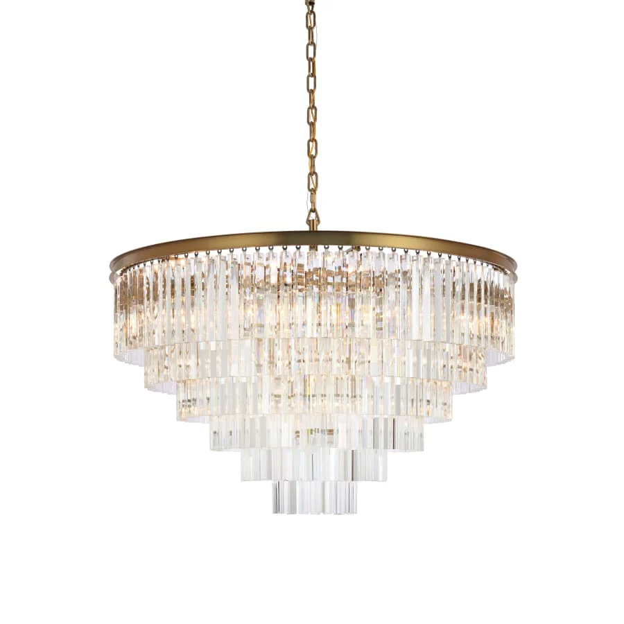 Elegant Lighting Sydney 33 Light 44" Wide Crystal Waterfall Chandelier - Image 1