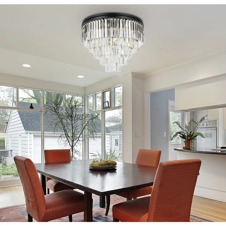 Elegant Lighting Sydney 17 Light 32" Wide Flush Mount Drum Ceiling Fixture with Clear Royal Cut Crystals - Image 2