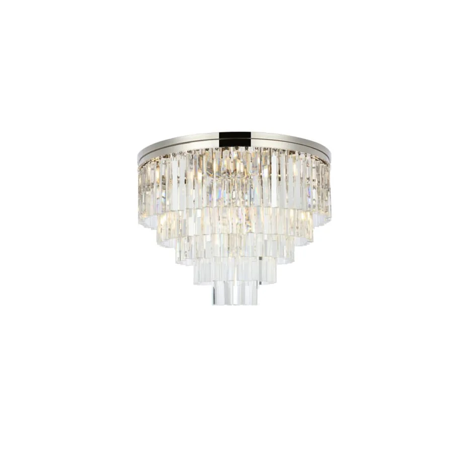 Elegant Lighting Sydney 17 Light 32" Wide Flush Mount Drum Ceiling Fixture with Clear Royal Cut Crystals - Image 1
