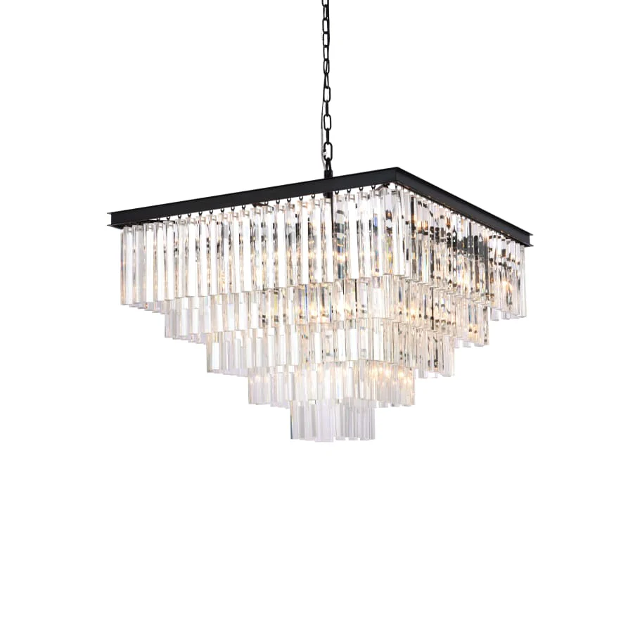 Elegant Lighting Sydney 21 Light 34" Wide Crystal Waterfall Chandelier - Image 3