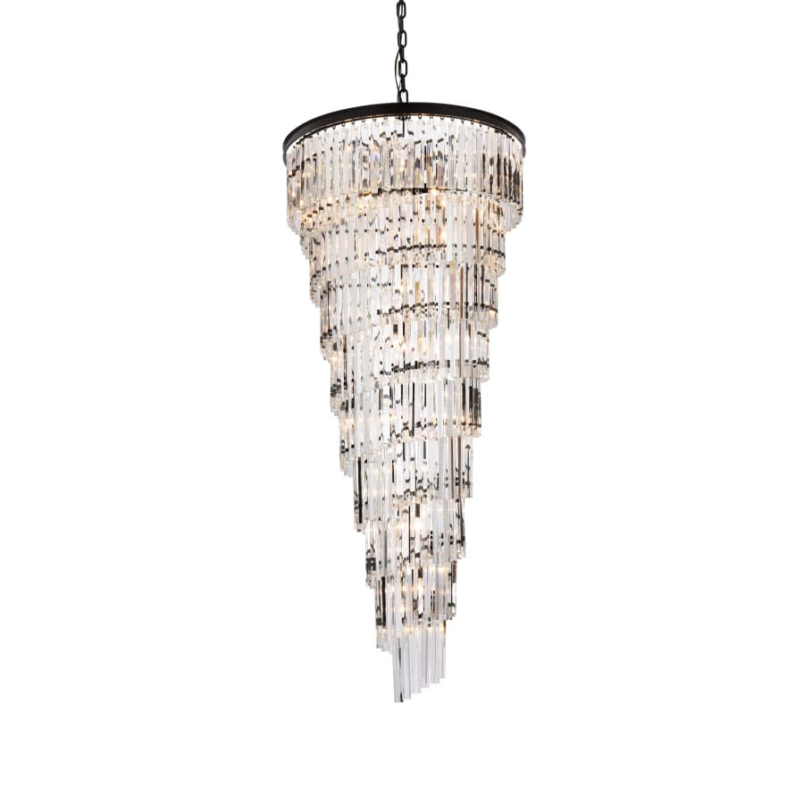 Elegant Lighting Sydney 35 Light 30" Wide Crystal Waterfall Chandelier - Image 3