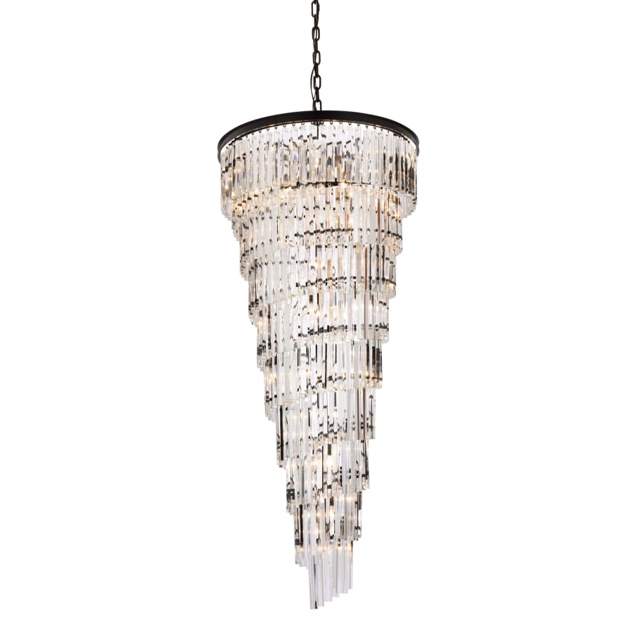 Elegant Lighting Sydney 35 Light 30" Wide Crystal Waterfall Chandelier - Image 1