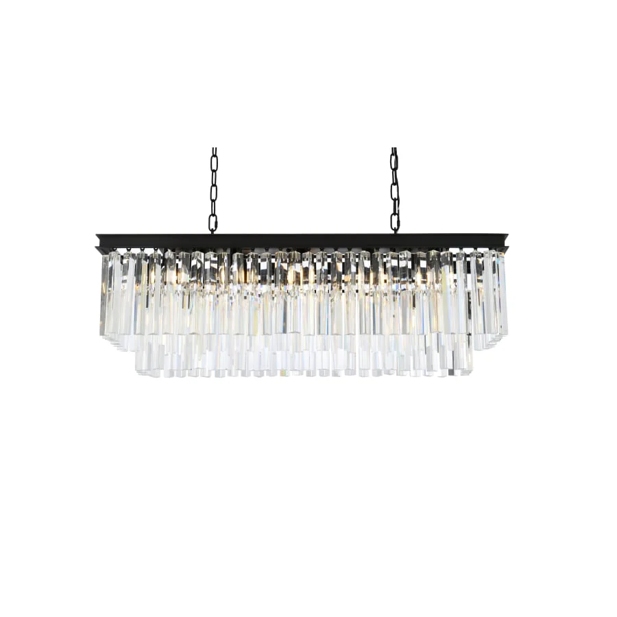Elegant Lighting Sydney 12 Light 40" Wide Crystal Linear Chandelier with Clear Royal Cut Crystals - Image 3