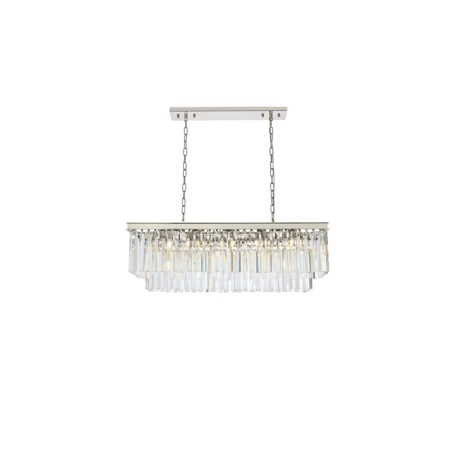 Elegant Lighting Sydney 12 Light 40" Wide Crystal Linear Chandelier with Clear Royal Cut Crystals - Image 1