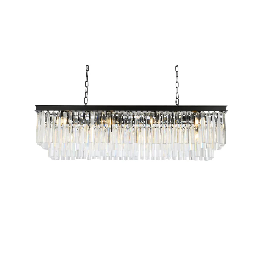 Elegant Lighting Sydney 12 Light 50" Wide Crystal Linear Chandelier with Clear Royal Cut Crystals - Image 3