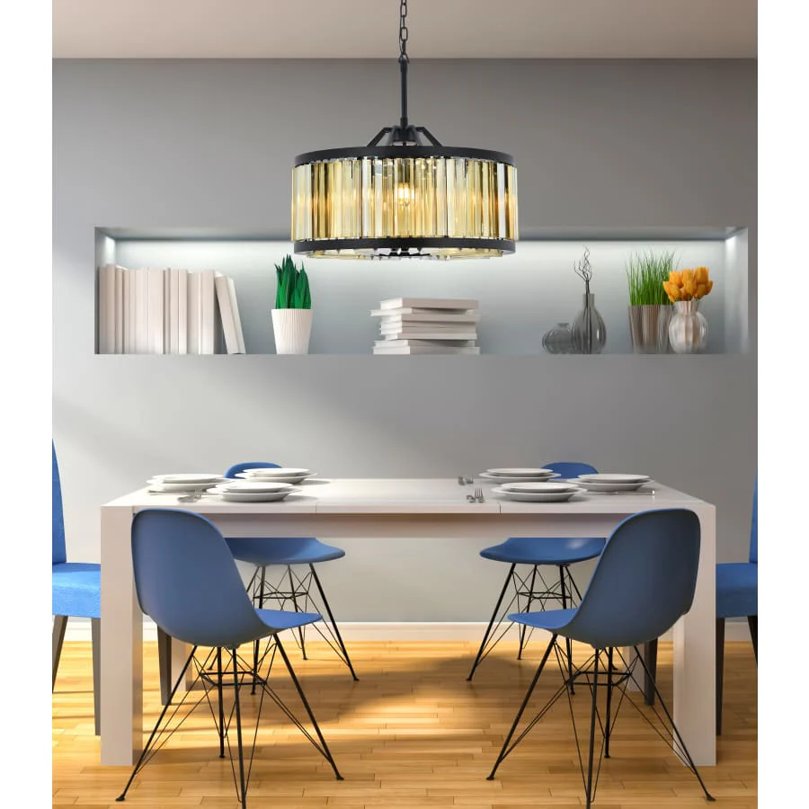 Elegant Lighting Chelsea 8 Light 28" Wide Crystal Drum Chandelier with Golden Teak Royal Cut Crystals - Image 2
