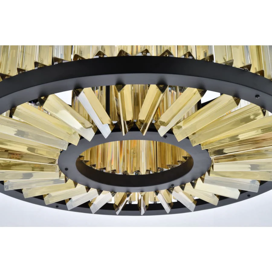 Elegant Lighting Chelsea 8 Light 28" Wide Crystal Drum Chandelier with Golden Teak Royal Cut Crystals - Image 3